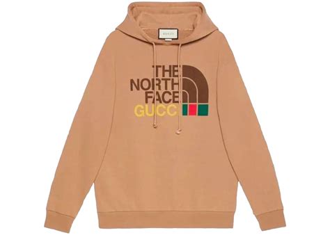 gucci x the north face cotton hoodie brown